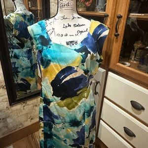 Apt 9 Multi-colored lined blue dress